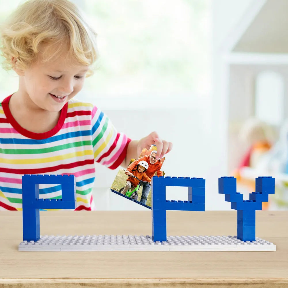 Personalized DAD and PAPA Photo Building Brick Puzzles Photo Block Father's Day Gifts
