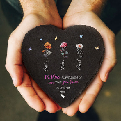 Custom Birth Flowers Garden Stone Personalized Grandma's Garden Stone for Mother's Day Gift