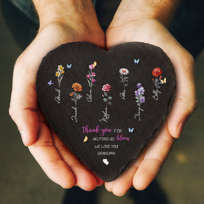 Custom Birth Flowers Garden Stone Personalized Grandma's Garden Stone for Mother's Day Gift