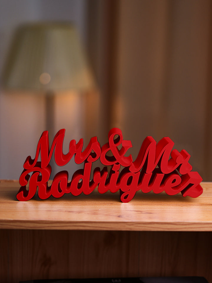 Personalized 3D Print Last Name Sign Custom Wedding Family Name Sign Wedding Tabletop Centerpieces for Wedding and Home