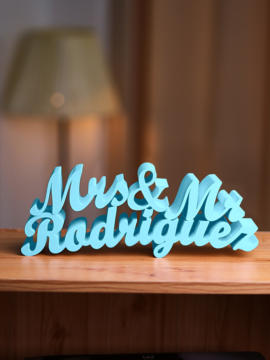 Personalized 3D Print Last Name Sign Custom Wedding Family Name Sign Wedding Tabletop Centerpieces for Wedding and Home