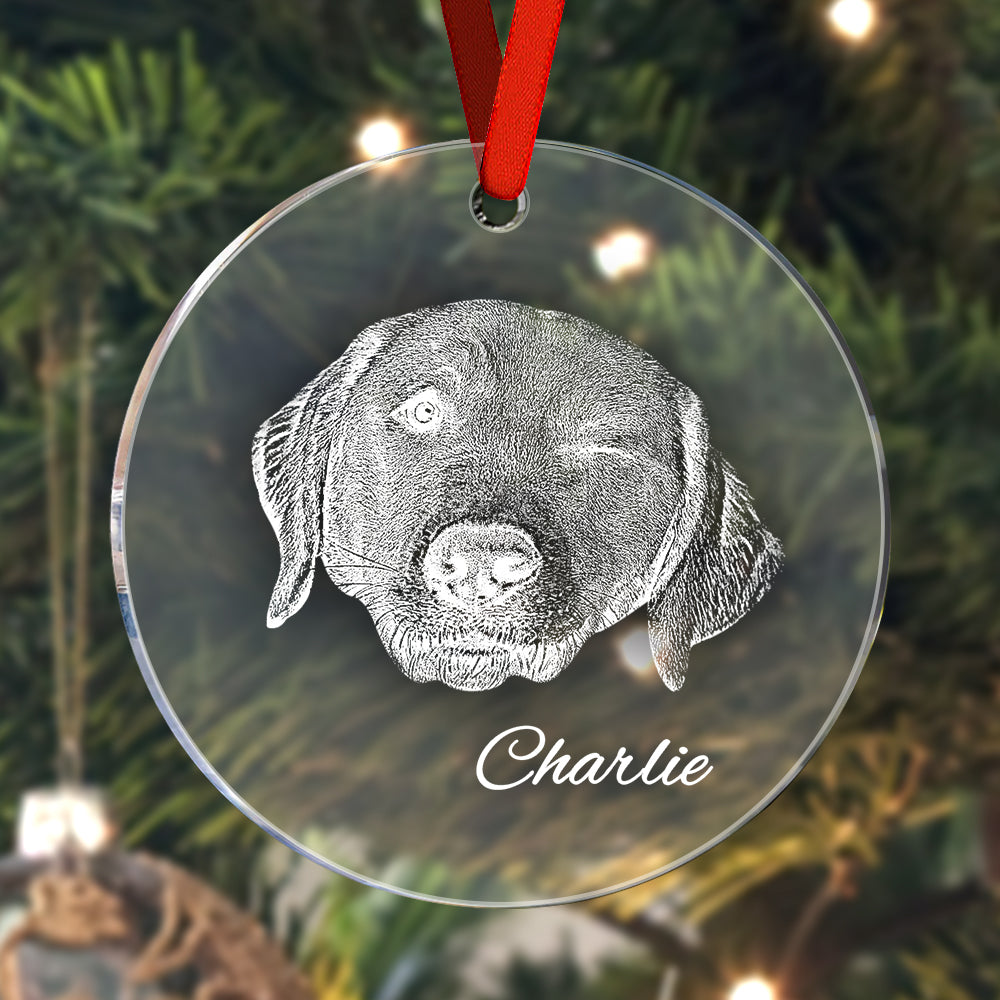 Personalized Pet Ornament Christmas Pet Face and Name Ornaments Gift for Pet Lovers