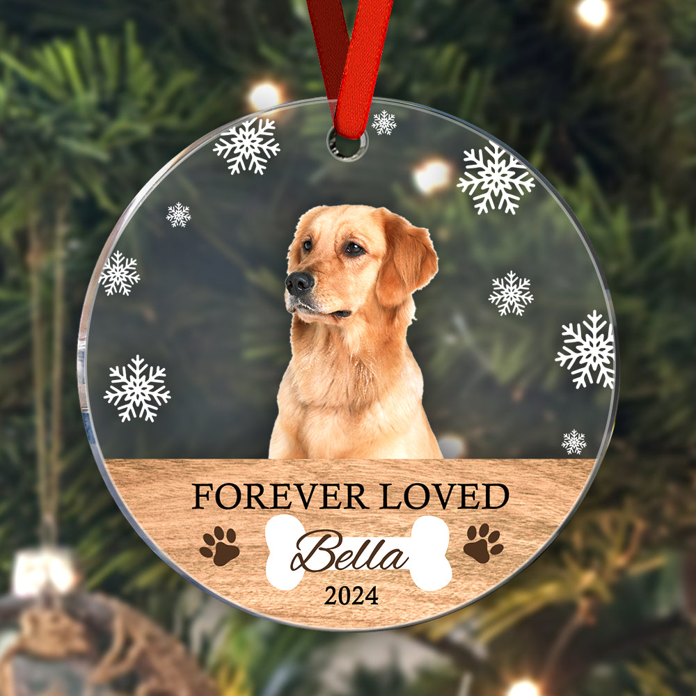 Personalized Memorial Dog Ornament Christmas Photo Ornament Christmas Gift for Pet Lovers