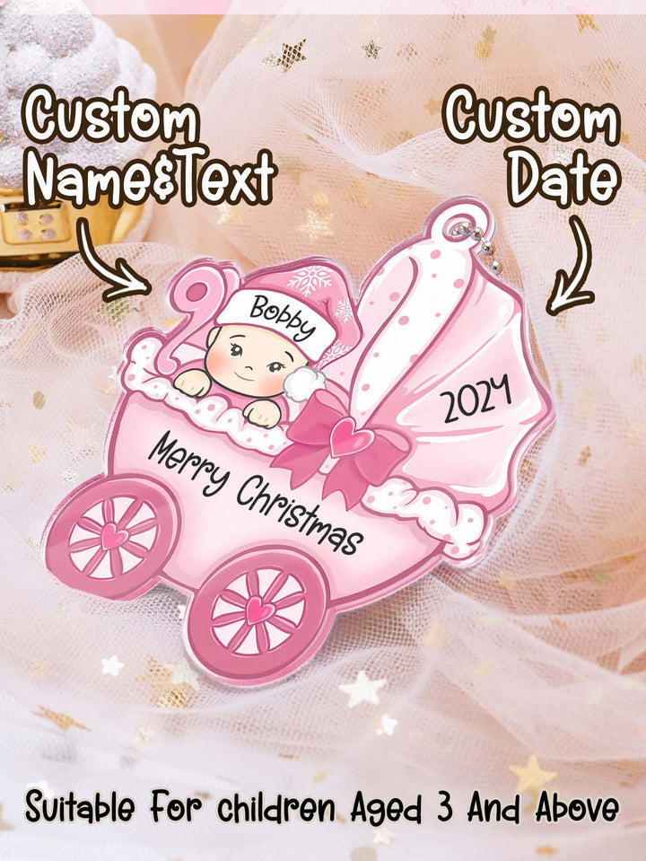 Personalized Baby's First Christmas Ornament Baby Carriage Ornament Gift for Baby