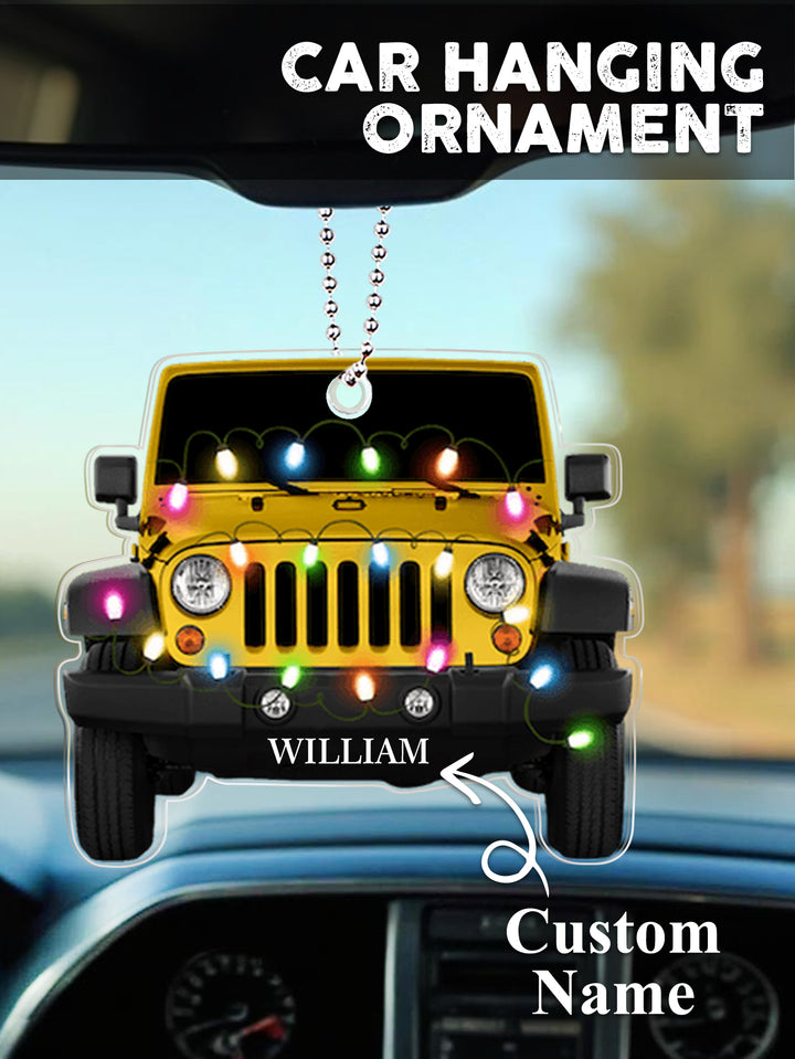 Personalized Car Ornament with Name Acrylic Christmas Ornament for Christmas Gift