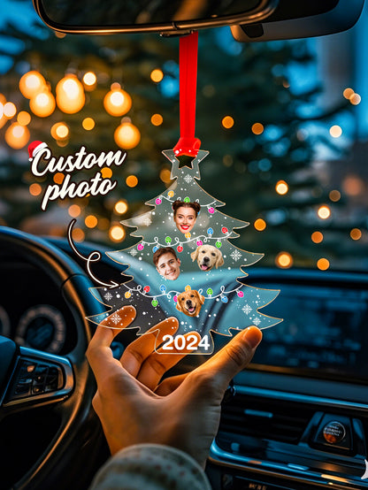 Personalized Photo Christmas Tree Family Ornament Funny Christmas Ornament Gift for Family