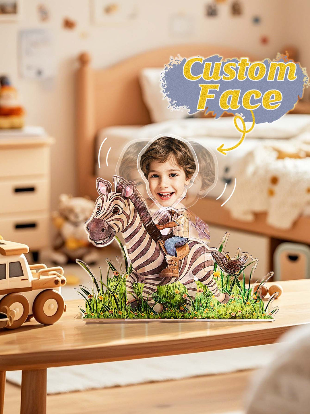 Personalized Face Kids and Animal Shaking Head Standee Gift for Kids