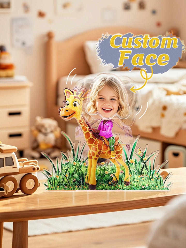 Personalized Face Kids and Animal Shaking Head Standee Gift for Kids