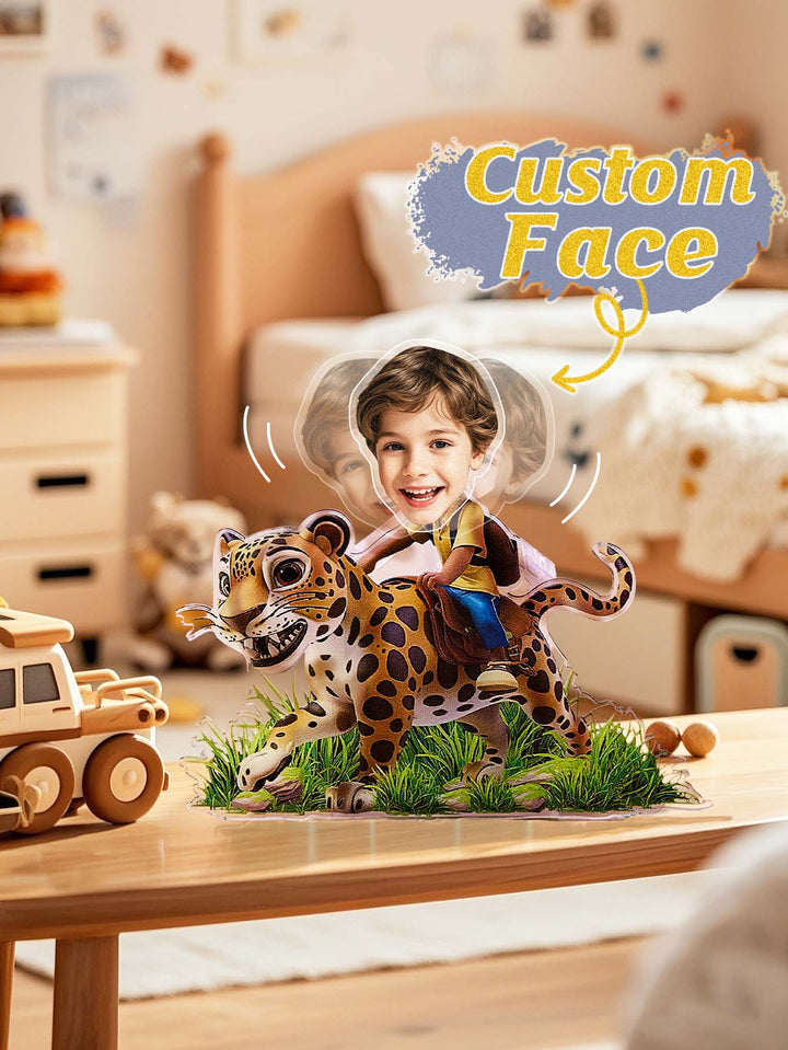 Personalized Face Kids and Animal Shaking Head Standee Gift for Kids