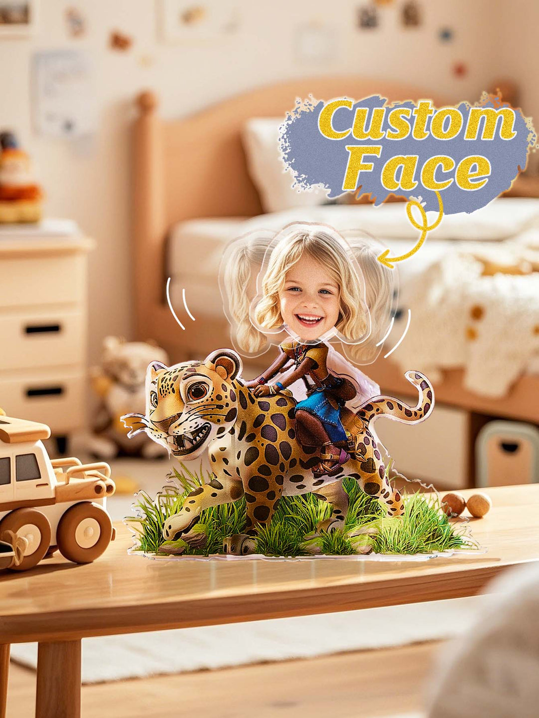 Personalized Face Kids and Animal Shaking Head Standee Gift for Kids