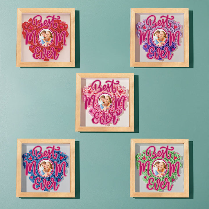 Personalized Photo Flower Shadow Box Frame Mother's Day Gift