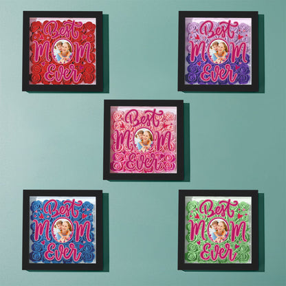 Personalized Photo Flower Shadow Box Frame Mother's Day Gift