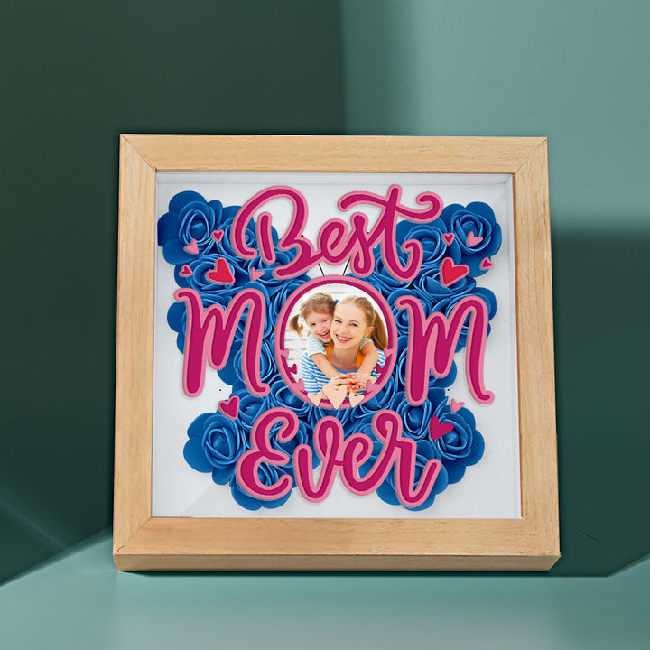 Personalized Photo Flower Shadow Box Frame Mother's Day Gift