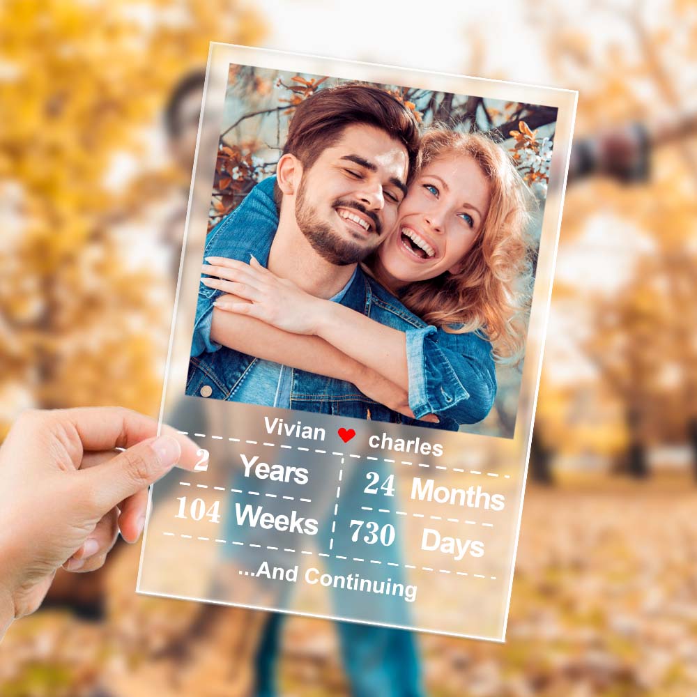 Personalised Photo Acrylic Plaque Custom Name Anniversary Gift for Love