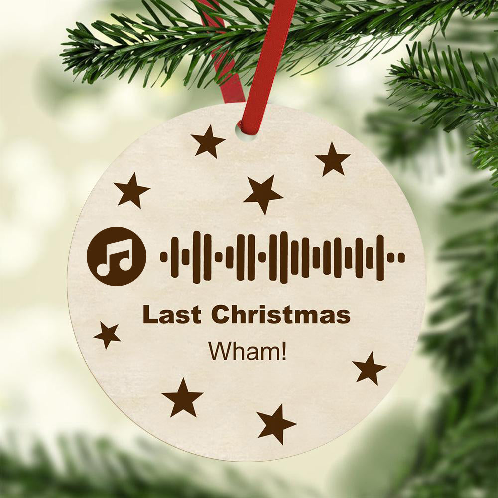 Custom Engraved Ornament Music Code Christmas Gift