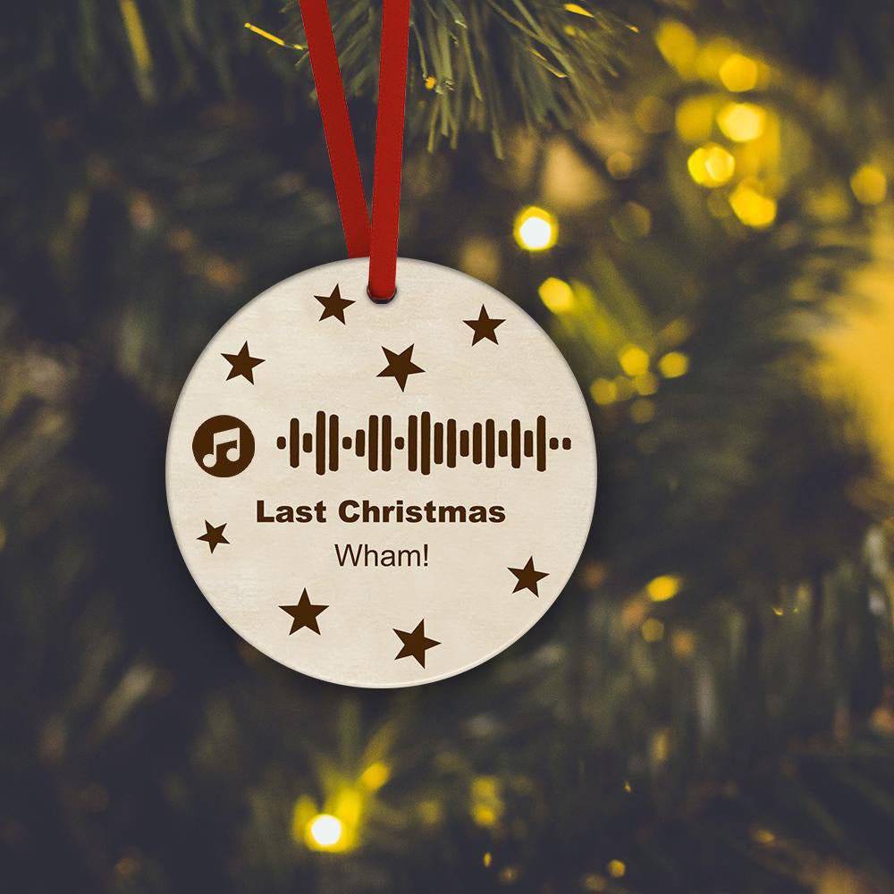 Custom Engraved Ornament Music Code Christmas Gift