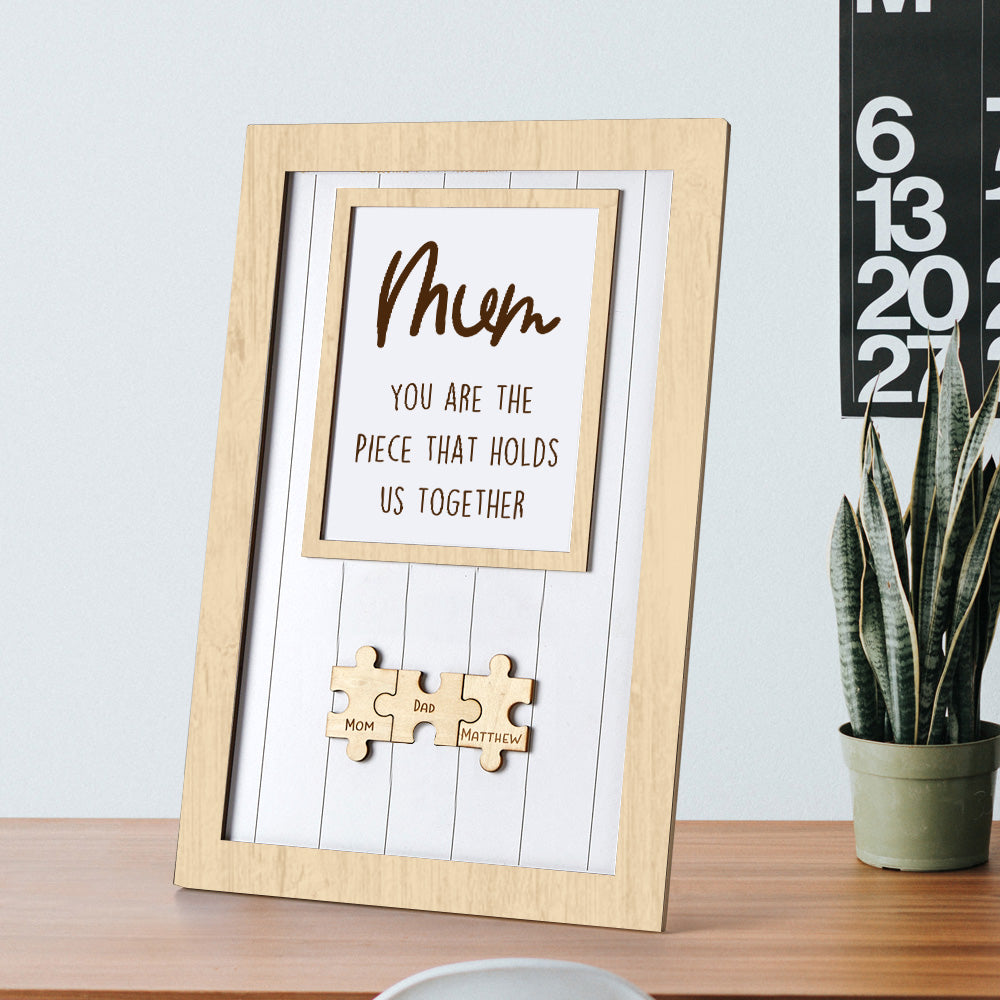 Mother's Day Box Frame Custom Name Wooden Puzzle Frame
