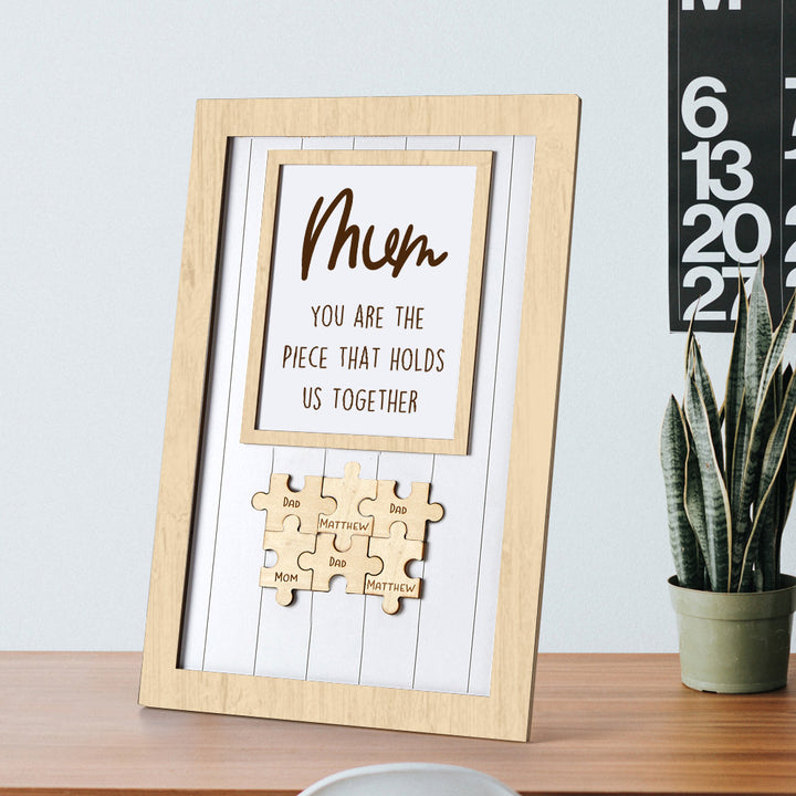 Mother's Day Box Frame Custom Name Wooden Puzzle Frame