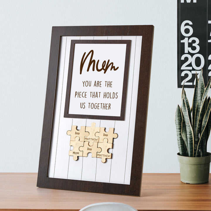 Mother's Day Box Frame Custom Name Wooden Puzzle Frame