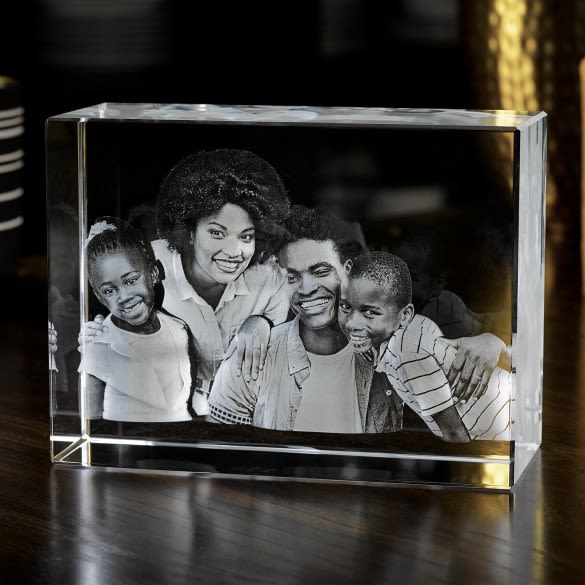 2D 3D Laser Engraved Crystal Cube Custom Photo Block