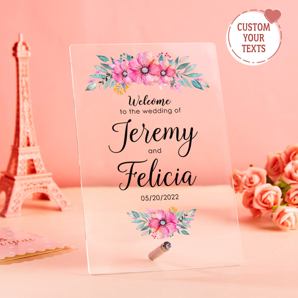Custom Acrylic Plaque With Names Wedding Gifts Anniversary Gifts