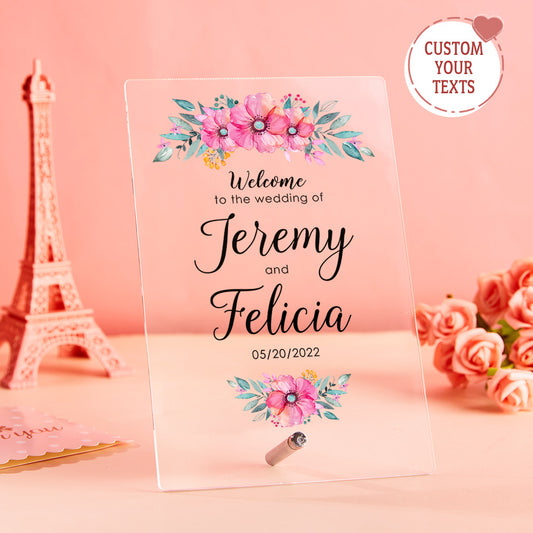 Custom Acrylic Plaque With Names Wedding Gifts Anniversary Gifts