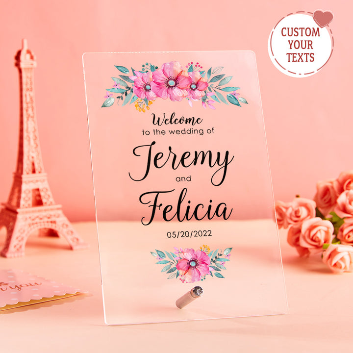 Custom Acrylic Plaque With Names Wedding Gifts Anniversary Gifts