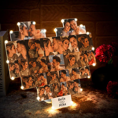 Custom Heart Photo Lamp Wall Art Decor Personalised Album Gift For Valentine's Day