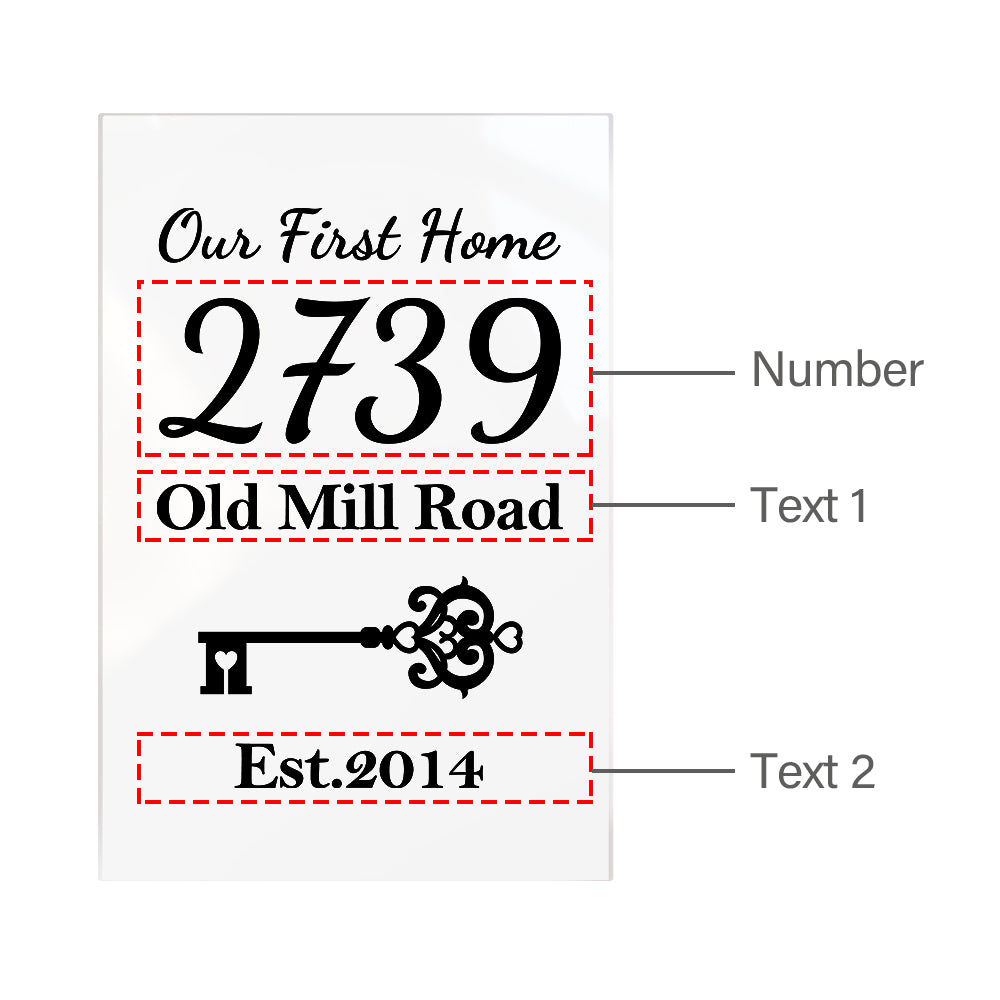 Custom Our First Home Acrylic Plaque Personalized House Number Address Desk Decoration