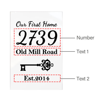 Custom Our First Home Acrylic Plaque Personalized House Number Address Desk Decoration