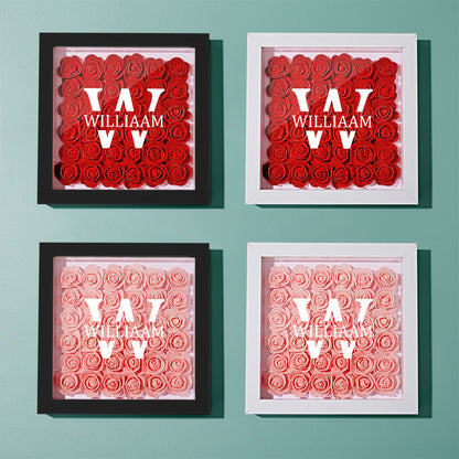 Customized Name Flower Shadow Box Personalized Shadowbox Frame