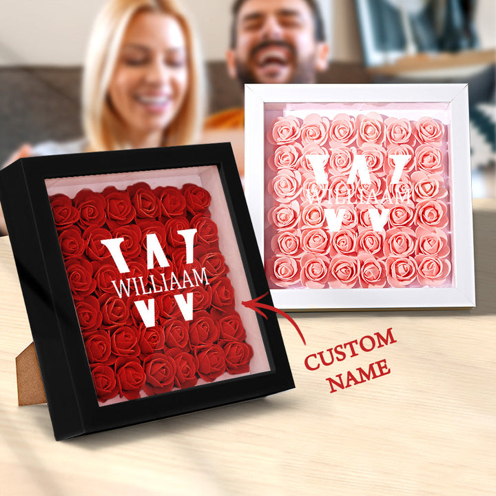 Customized Name Flower Shadow Box Personalized Shadowbox Frame