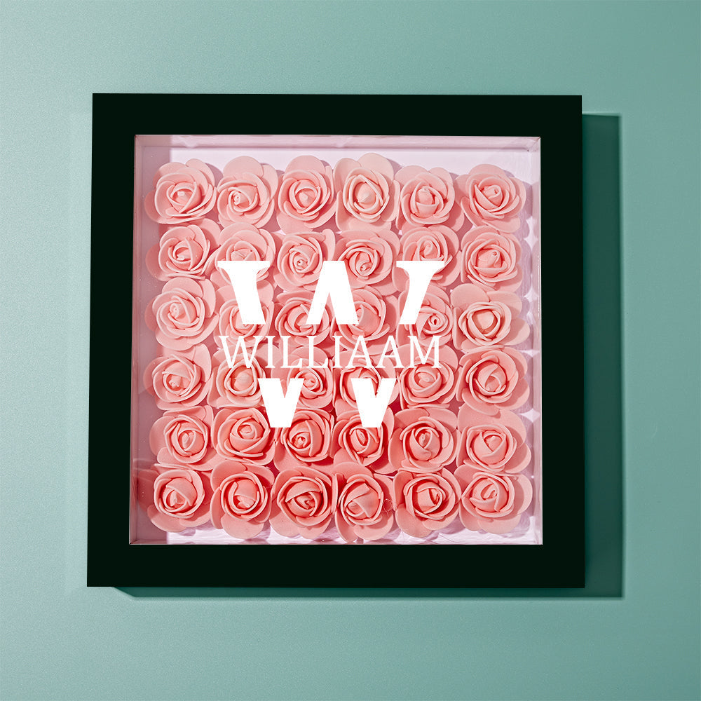 Customized Name Flower Shadow Box Personalized Shadowbox Frame