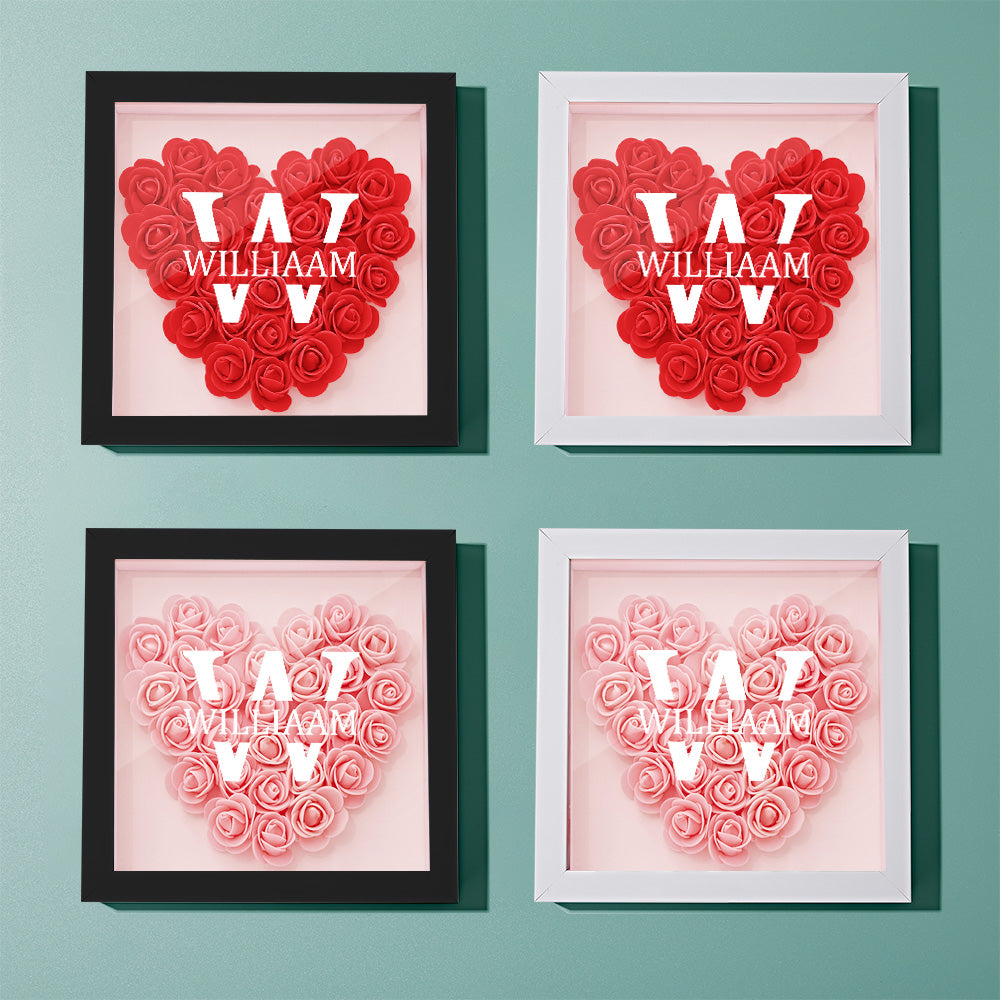 Customized Name Flower Shadow Box Personalized Shadowbox Frame