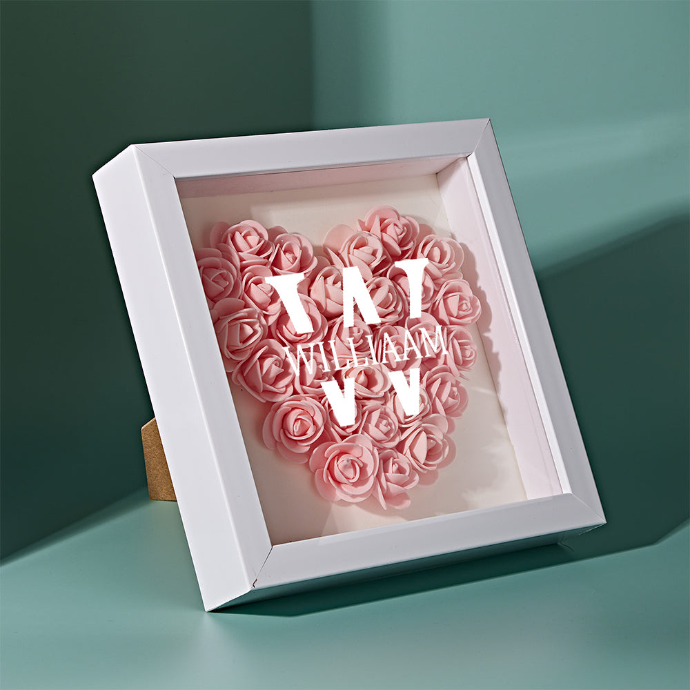 Customized Name Flower Shadow Box Personalized Shadowbox Frame