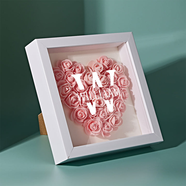 Customized Name Flower Shadow Box Personalized Shadowbox Frame