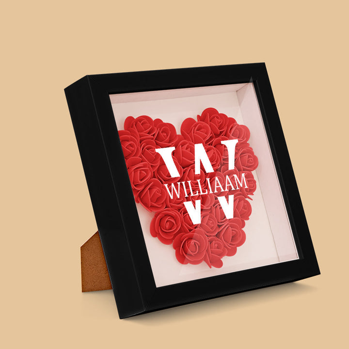 Customized Name Flower Shadow Box Personalized Shadowbox Frame