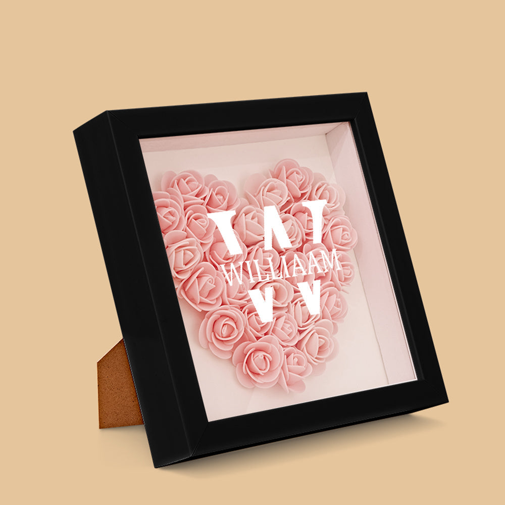 Customized Name Flower Shadow Box Personalized Shadowbox Frame