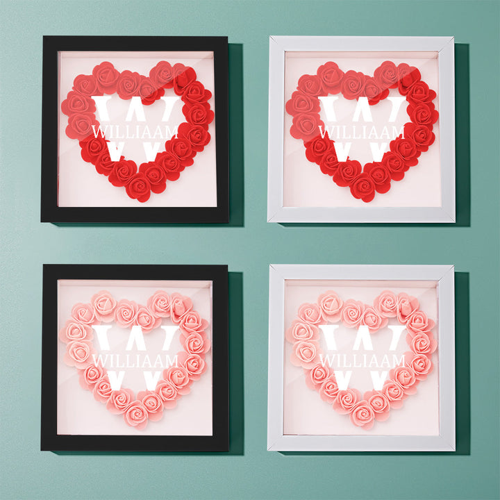 Customized Name Flower Shadow Box Personalized Shadowbox Frame