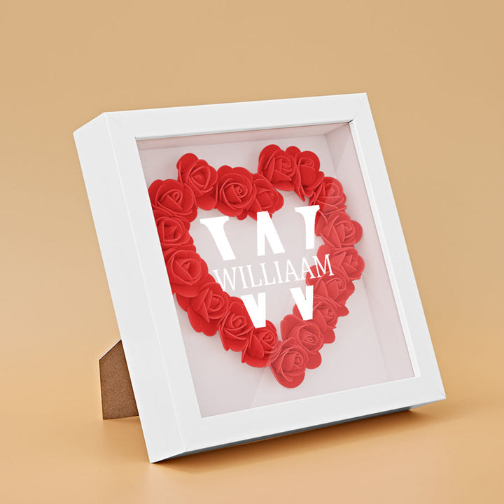 Customized Name Flower Shadow Box Personalized Shadowbox Frame