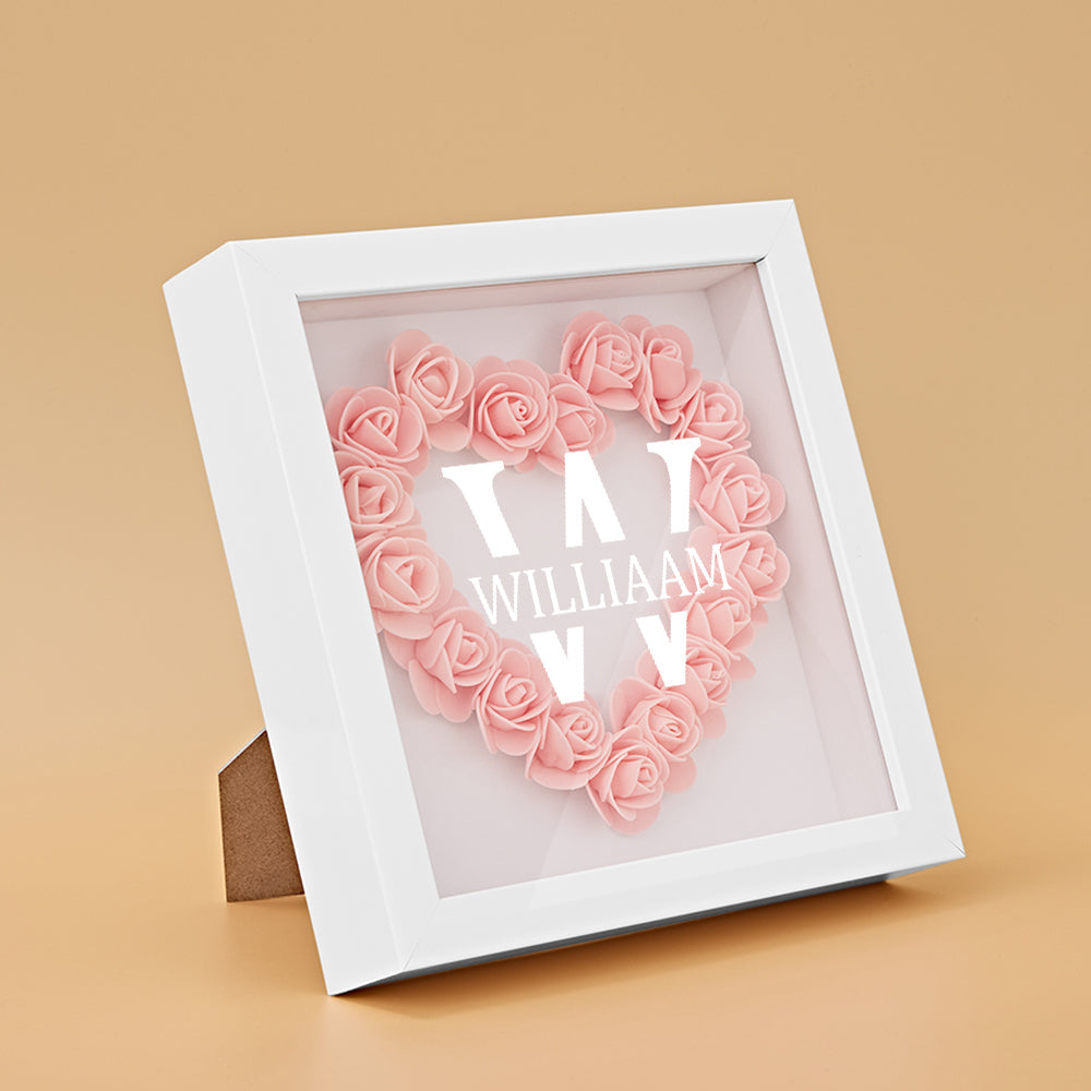 Customized Name Flower Shadow Box Personalized Shadowbox Frame