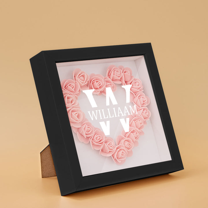 Customized Name Flower Shadow Box Personalized Shadowbox Frame