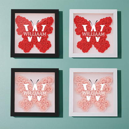 Customized Name Flower Shadow Box Personalized Shadowbox Frame