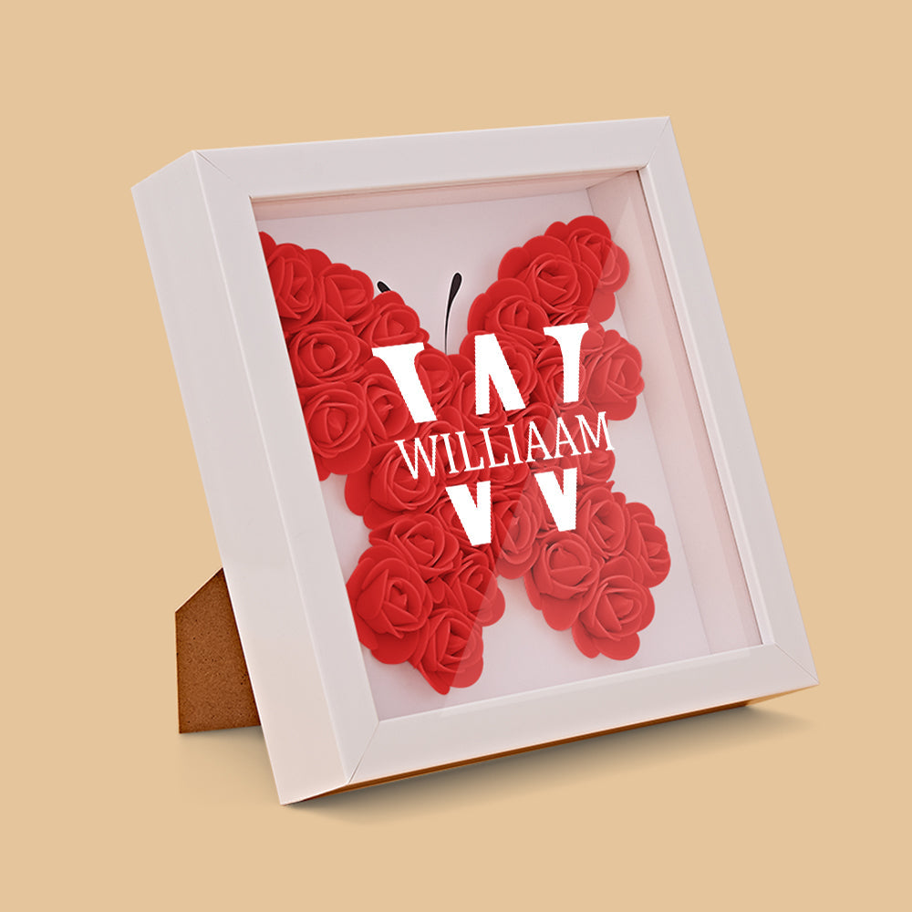 Customized Name Flower Shadow Box Personalized Shadowbox Frame