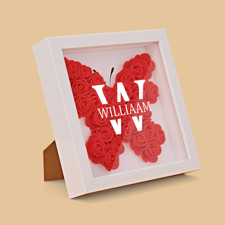 Customized Name Flower Shadow Box Personalized Shadowbox Frame