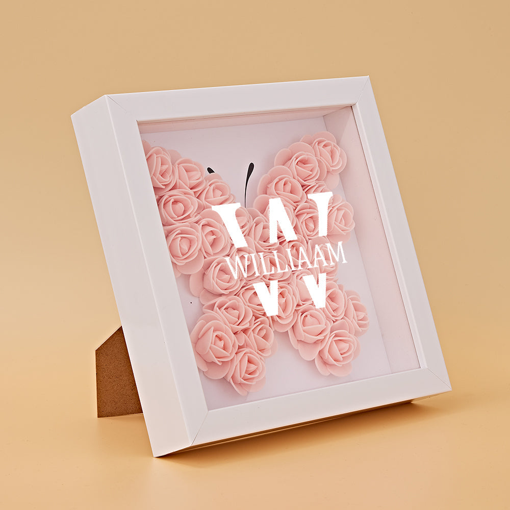 Customized Name Flower Shadow Box Personalized Shadowbox Frame