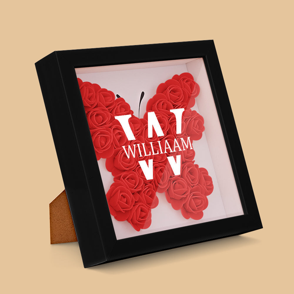 Customized Name Flower Shadow Box Personalized Shadowbox Frame