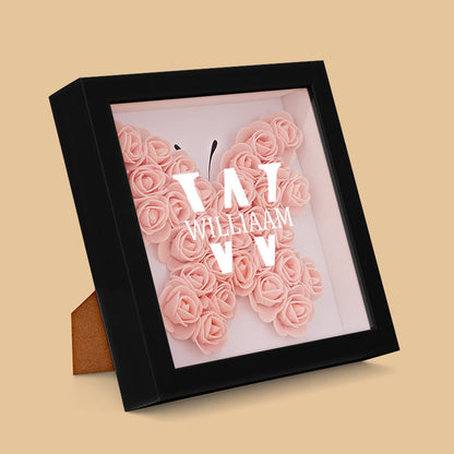 Customized Name Flower Shadow Box Personalized Shadowbox Frame