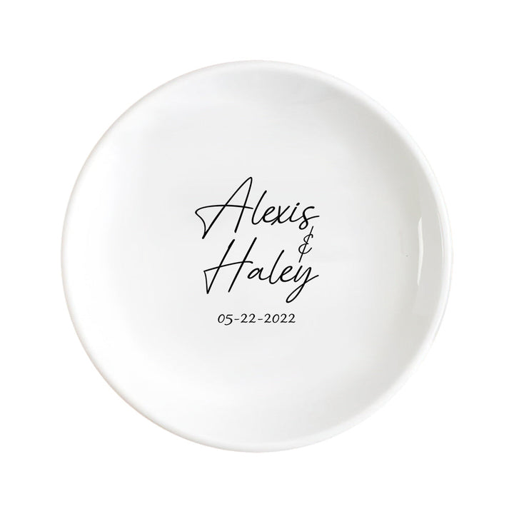 Custom Engagement Ring Dish Personalized Wedding Ring Dish Ceramic Jewelry Dish Ring Holder Bridesmaid Gift