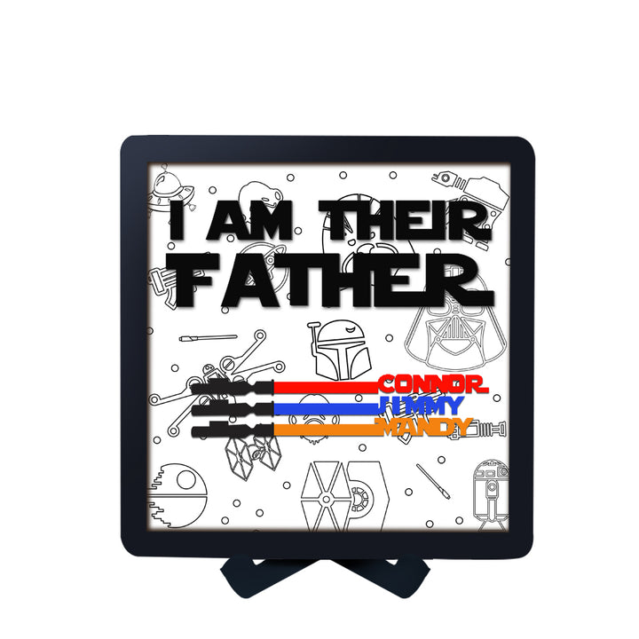 Custom Name Light Saber I AM THEIR FATHER Wooden Sign Father's Day Gifts